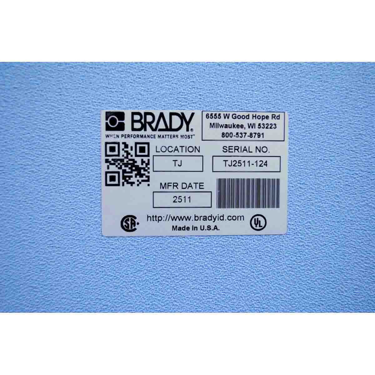 Brady B33-136-434 Metallized Polyester Labels For Bbp33/I3300 Printers 133958