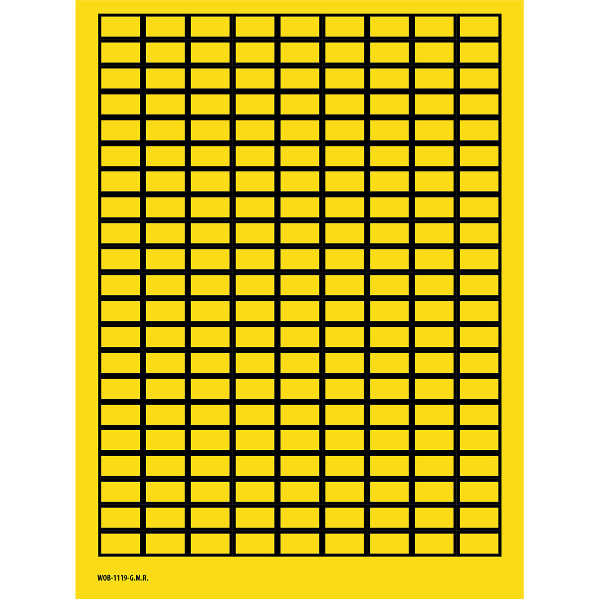 Brady WOB-1119-G.M.R. Blank Write-On Labels on sheets - Yellow with border 101807