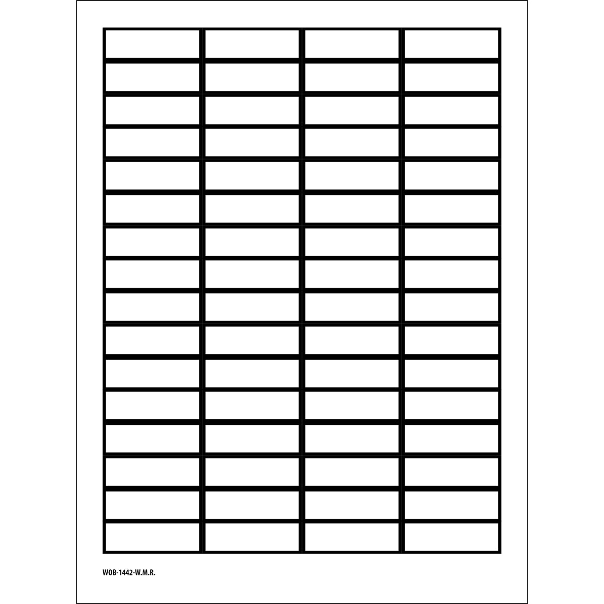 Brady WOB-1442-W.M.R. Blank Write-On Labels on sheets - White with border 101813