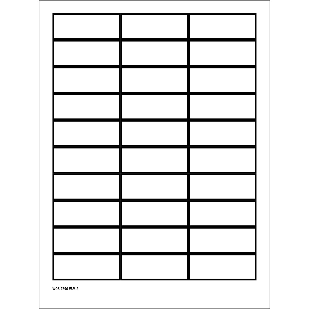 Brady WOB-2256-W.M.R Blank Write-On Labels on sheets - White with border 101814