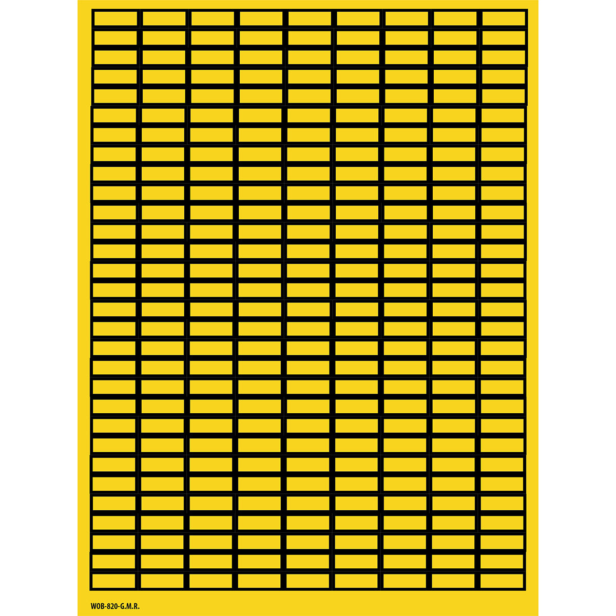 Brady WOB-820-G.M.R. Blank Write-On Labels on sheets - Yellow with border 101816