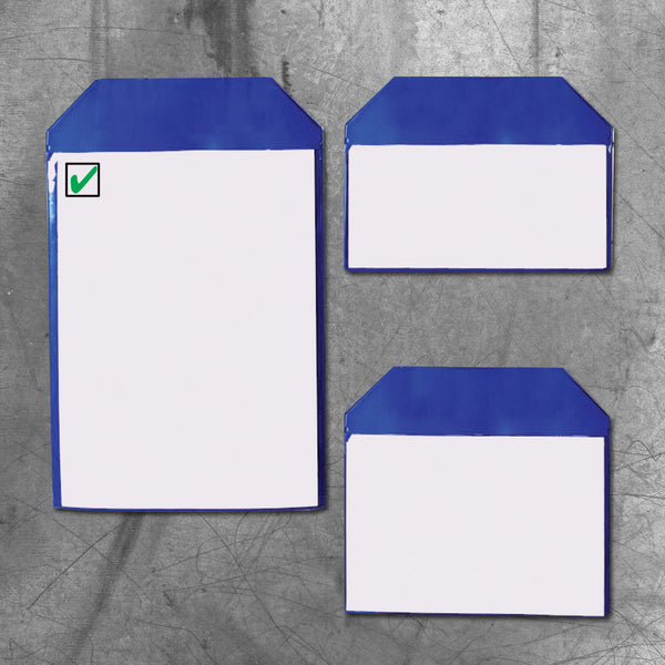 Brady SML POUCHES W/MAG. STRIP BLU 305X225MM Large Pouches with Magnetic Strips 224058
