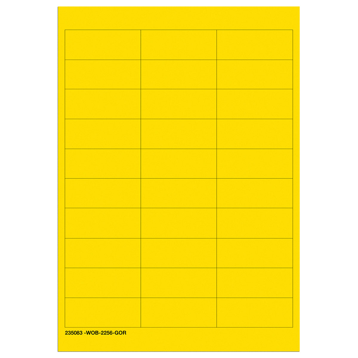 Brady WOB-2256-G.O.R. Blank Write-On Labels on sheets - Yellow without border 235083
