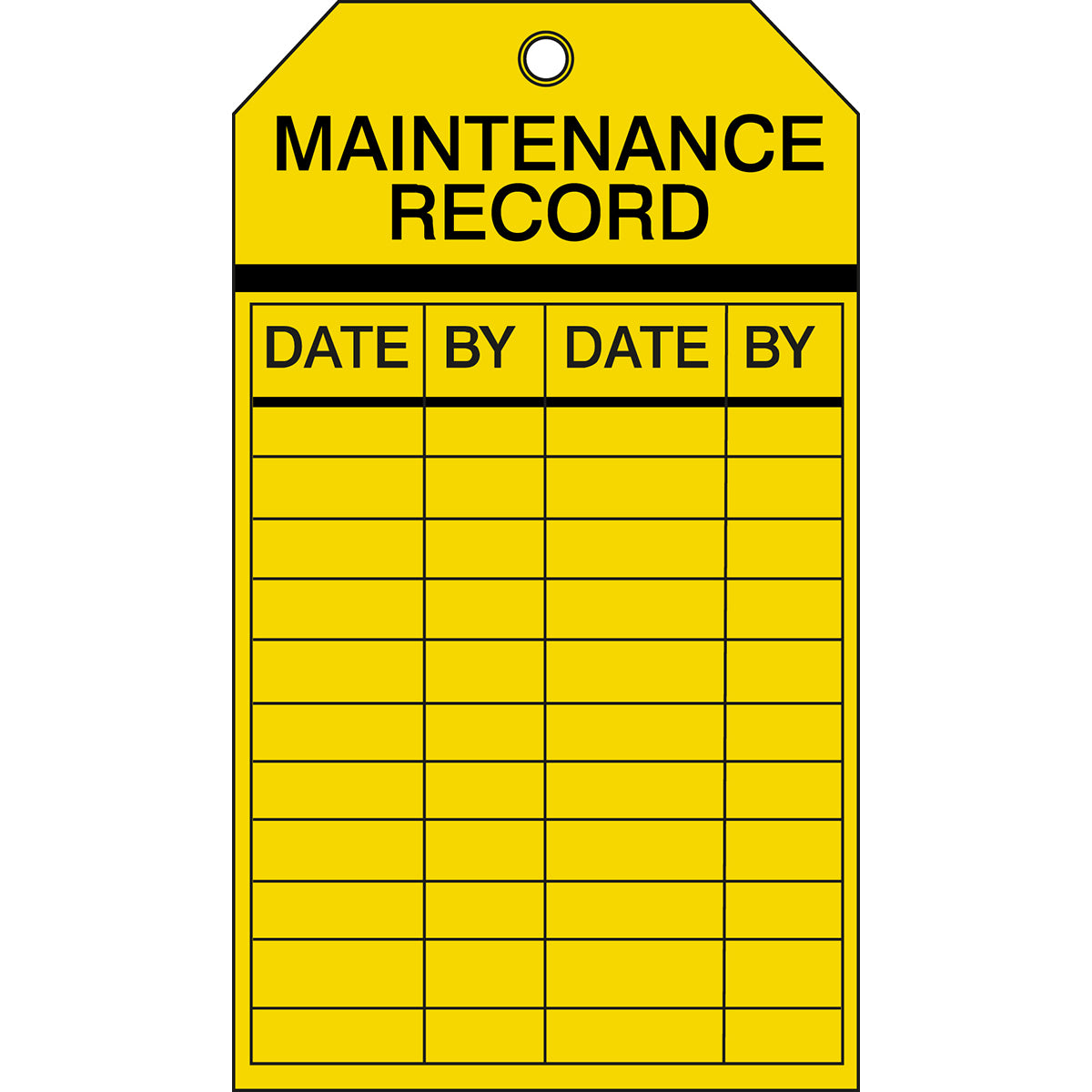 Brady Tag-E Maintenance-100X175mm Equipment Inspection Tags - Maintenance record 256508