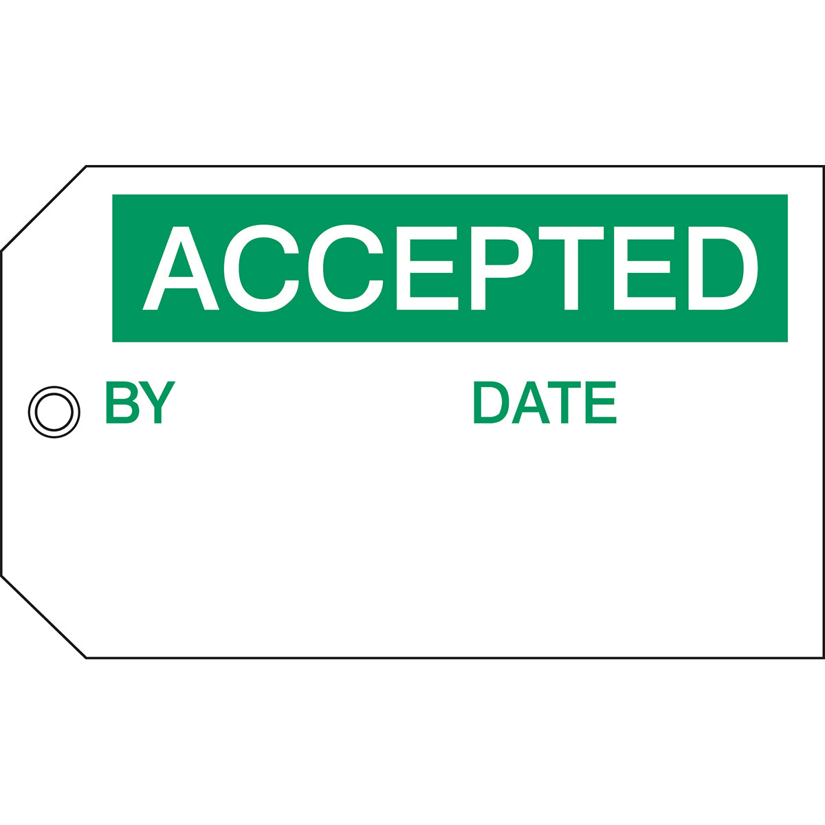 Brady Tag-E Accepted-75X150mm Quality & Material Control Tags - Accepted 256512