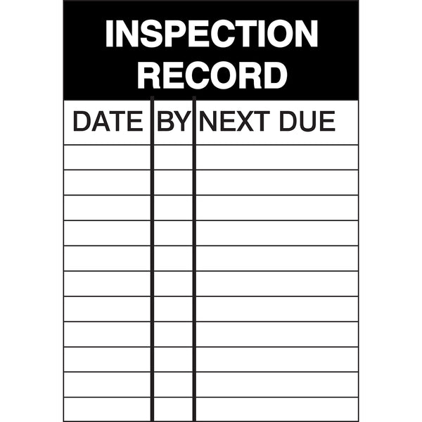 Brady WO-E-INSPECTION REC-100*150 Inspection Placards - Inspection Record 256907