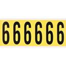 Brady 3450-6 Identical numbers and letters on one card for indoor use 034506