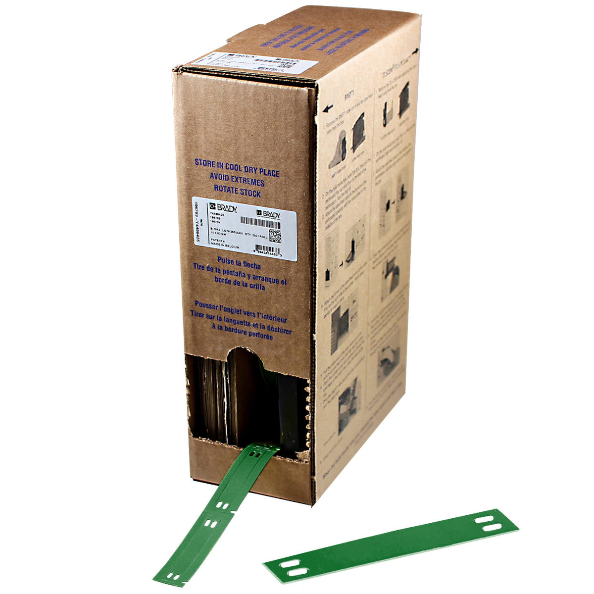 Brady BM-10X60-7598-GN Bulk Linerless Polyester Cable Tag for M611, M610, BMP61, M710 and BMP71. 312144