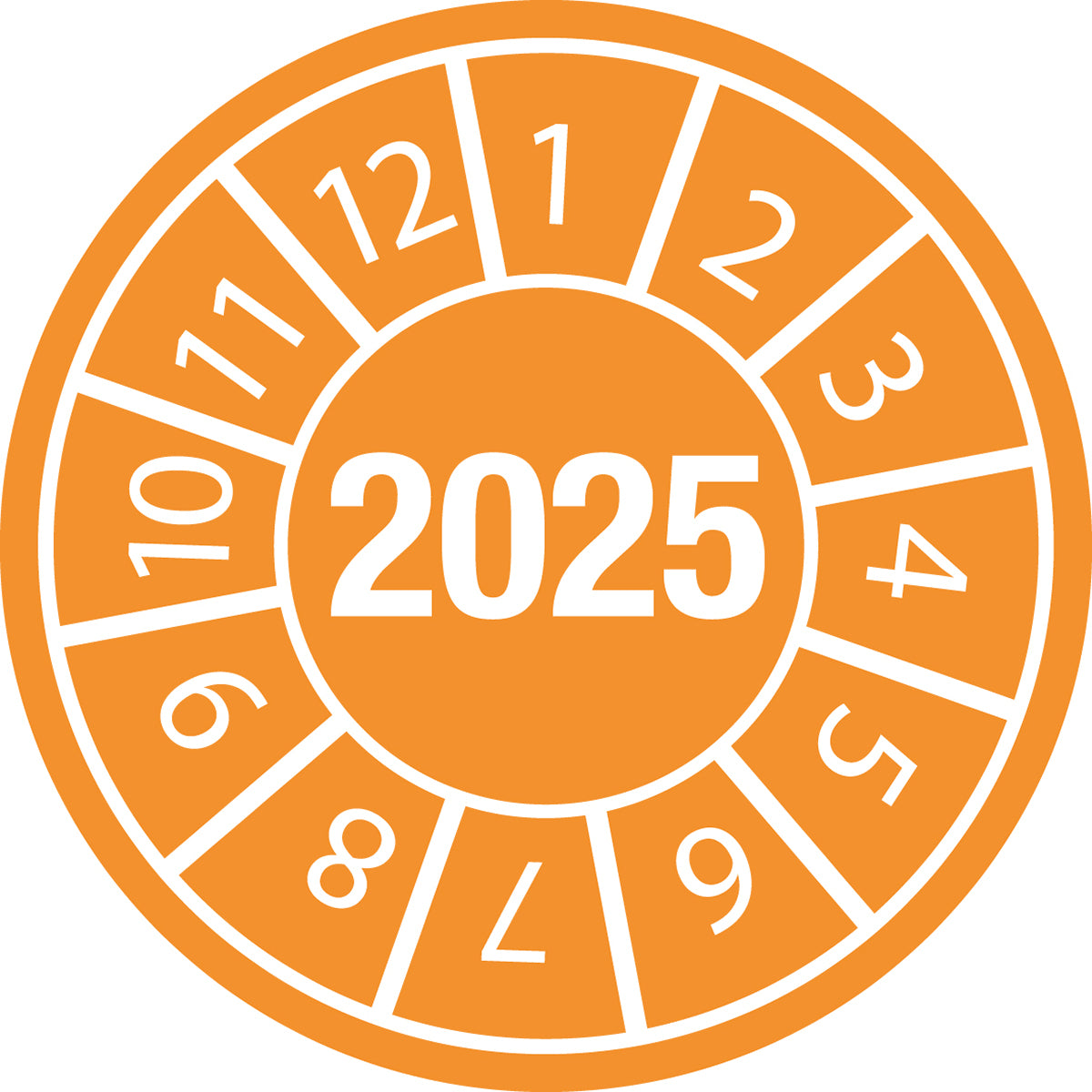 Brady DATE INSPECTION LBLS B-429 2025 -DIA 15 Tamper-evident Inspection Date Labels Year 2025 834152