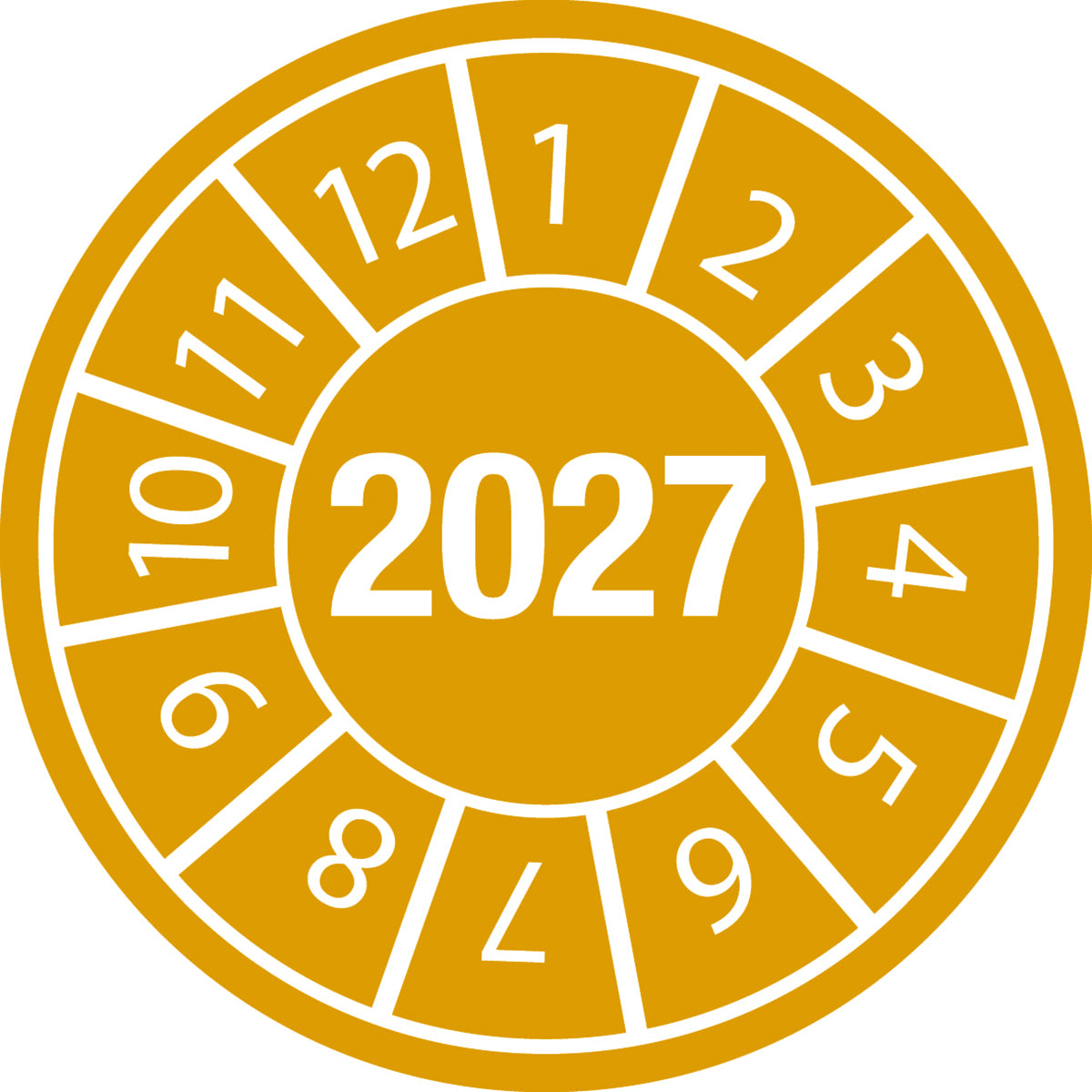 Brady DATE INSPECTION LBLS B-429 2027 -DIA 20 Tamper-evident Inspection Date Labels Year 2027 834161