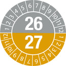 Brady DATE INSPECTION LBLS B-429 26/27 -DIA 20 Tamper-evident Inspection Date Labels  Year 26/27 834083
