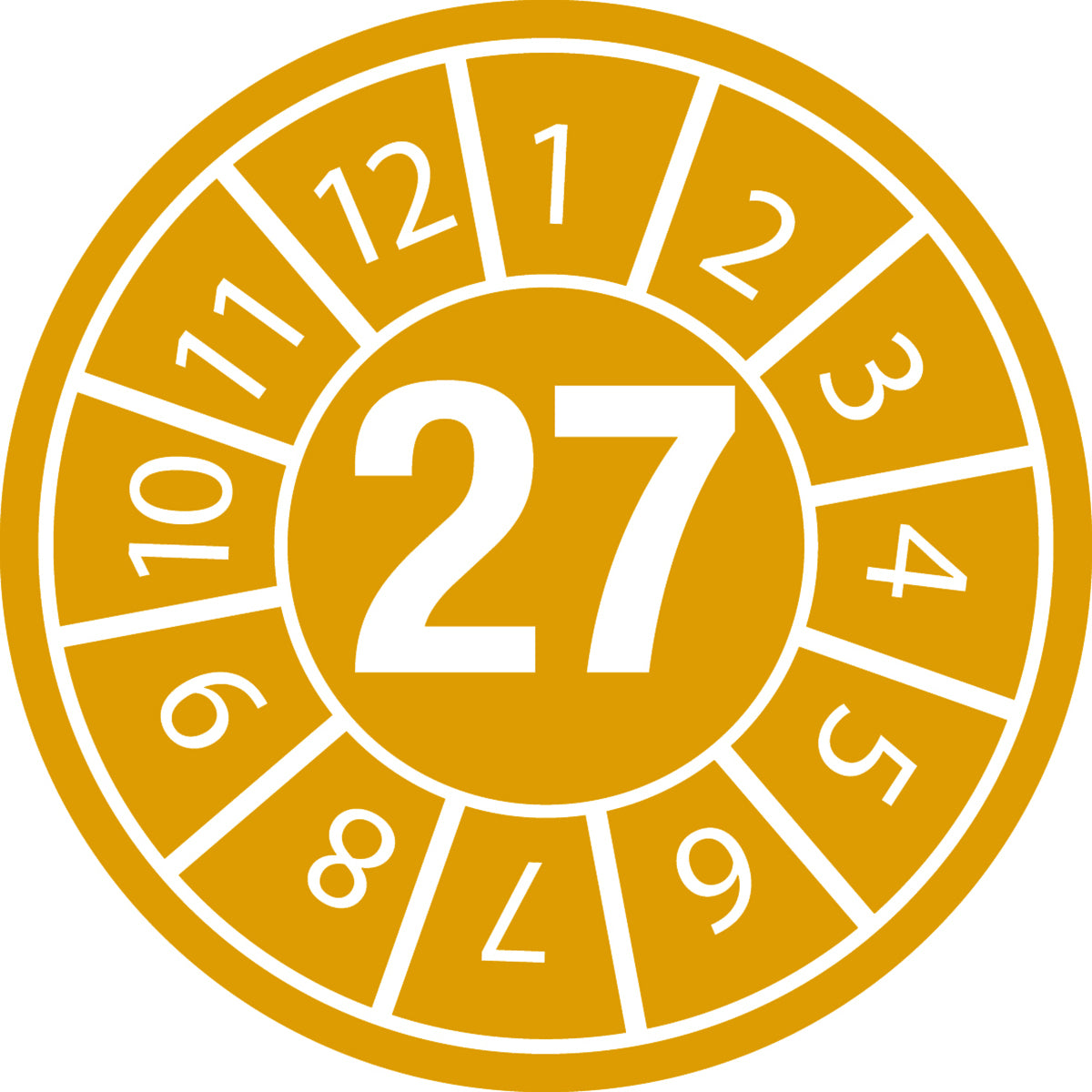 Brady DATE INSPECTION LBLS B-429 27 -DIA 30 Tamper-evident Inspection Date Labels Year 27 834052