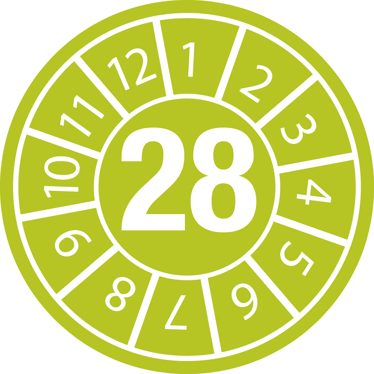 Brady DATE INSPECTION LBLS B-429 28 -DIA 15 Tamper-evident Inspection Date Labels Year 28 834054