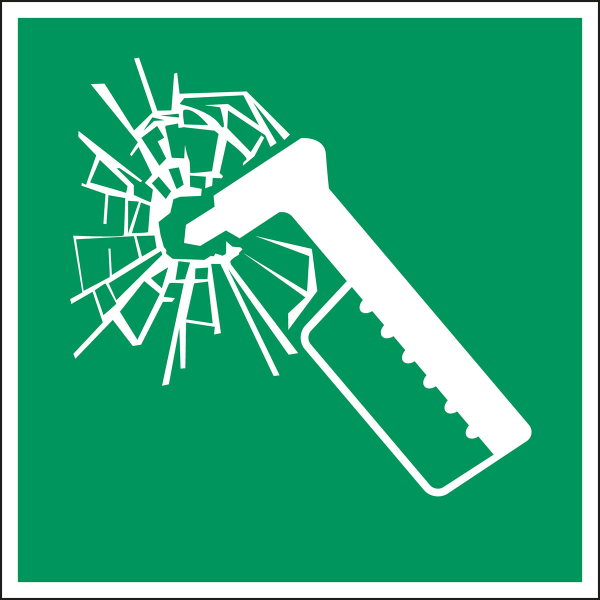 Brady E/E025/Nt/Pe-100X100-1 ISO Safety Sign - Emergency hammer 197229