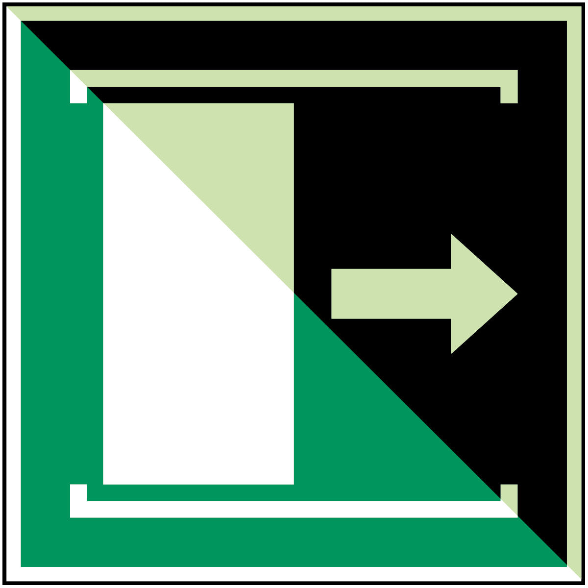 Brady E/E033/Nt-Alu-Pholumc-150X150/1-B Door slides right to open - ISO 7010 134959