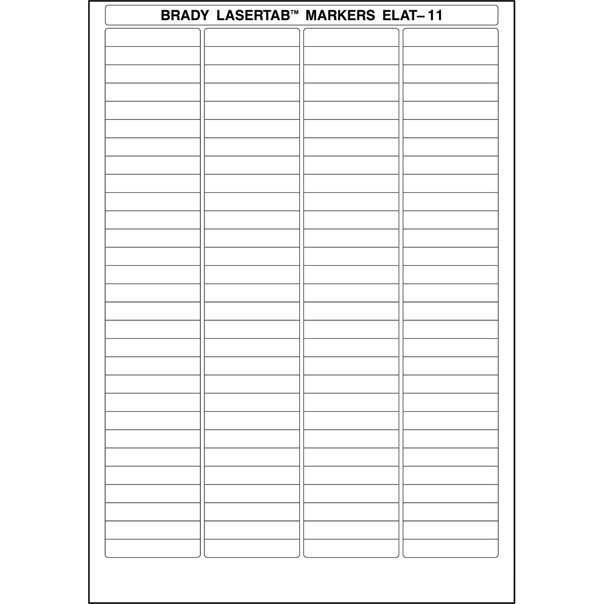 Brady ELAT-11-747 LaserTab Laser Printable Labels 029846