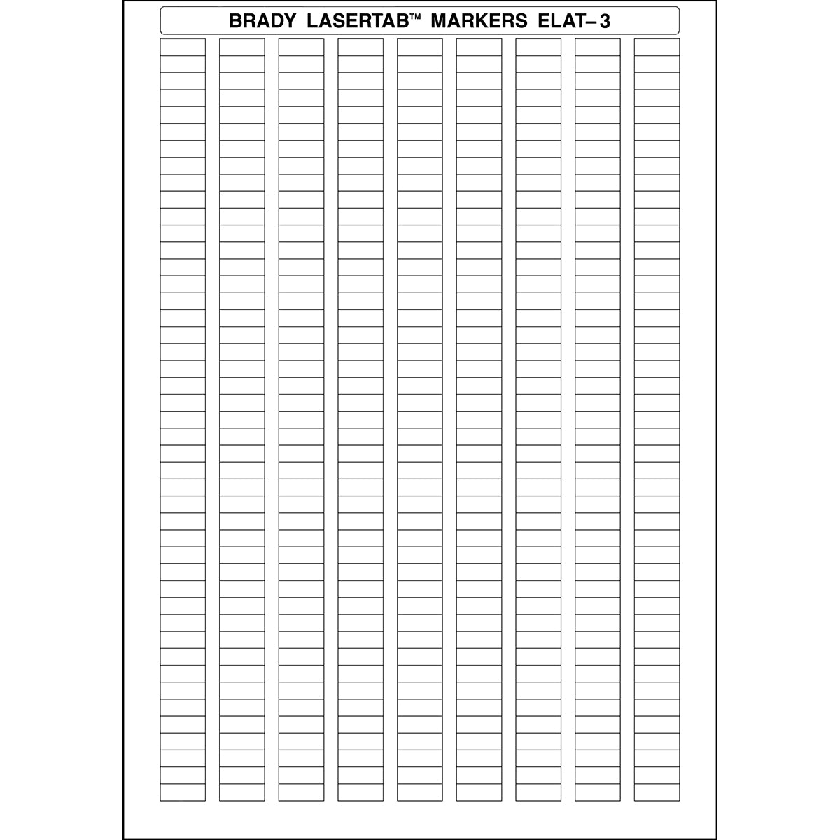 Brady ELAT-3-747W-10 LaserTab Laser Printable Labels 029821