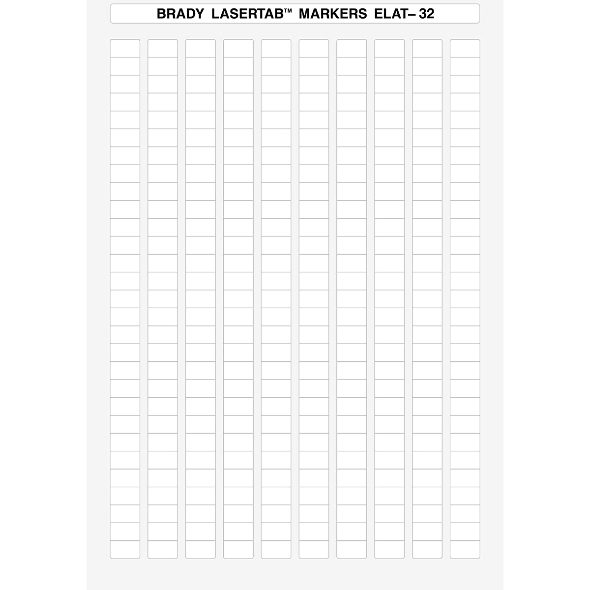 Brady ELAT-32-747W-10 LaserTab Laser Printable Labels 014389