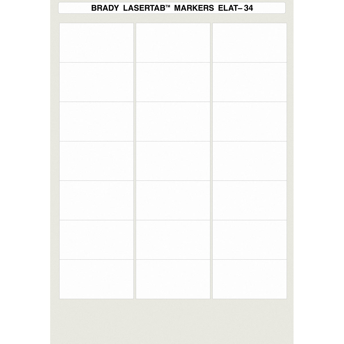 Brady ELAT-34-747W-1 LaserTab Laser Printable Labels 014392