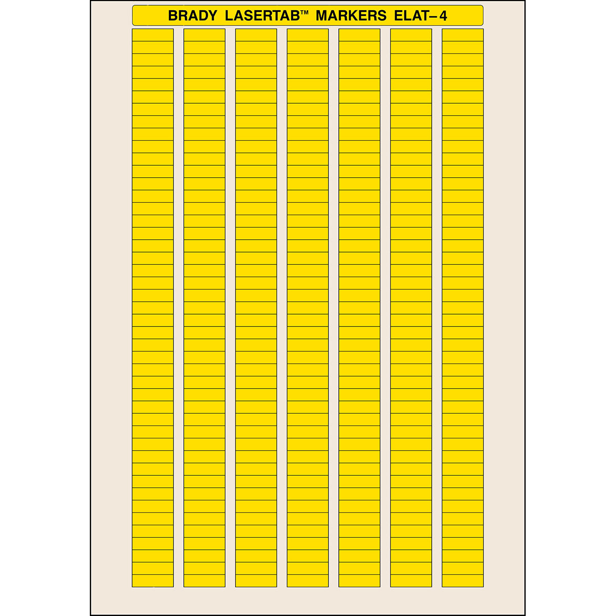 Brady ELAT-4-747YL-10 LaserTab Laser Printable Labels 029826