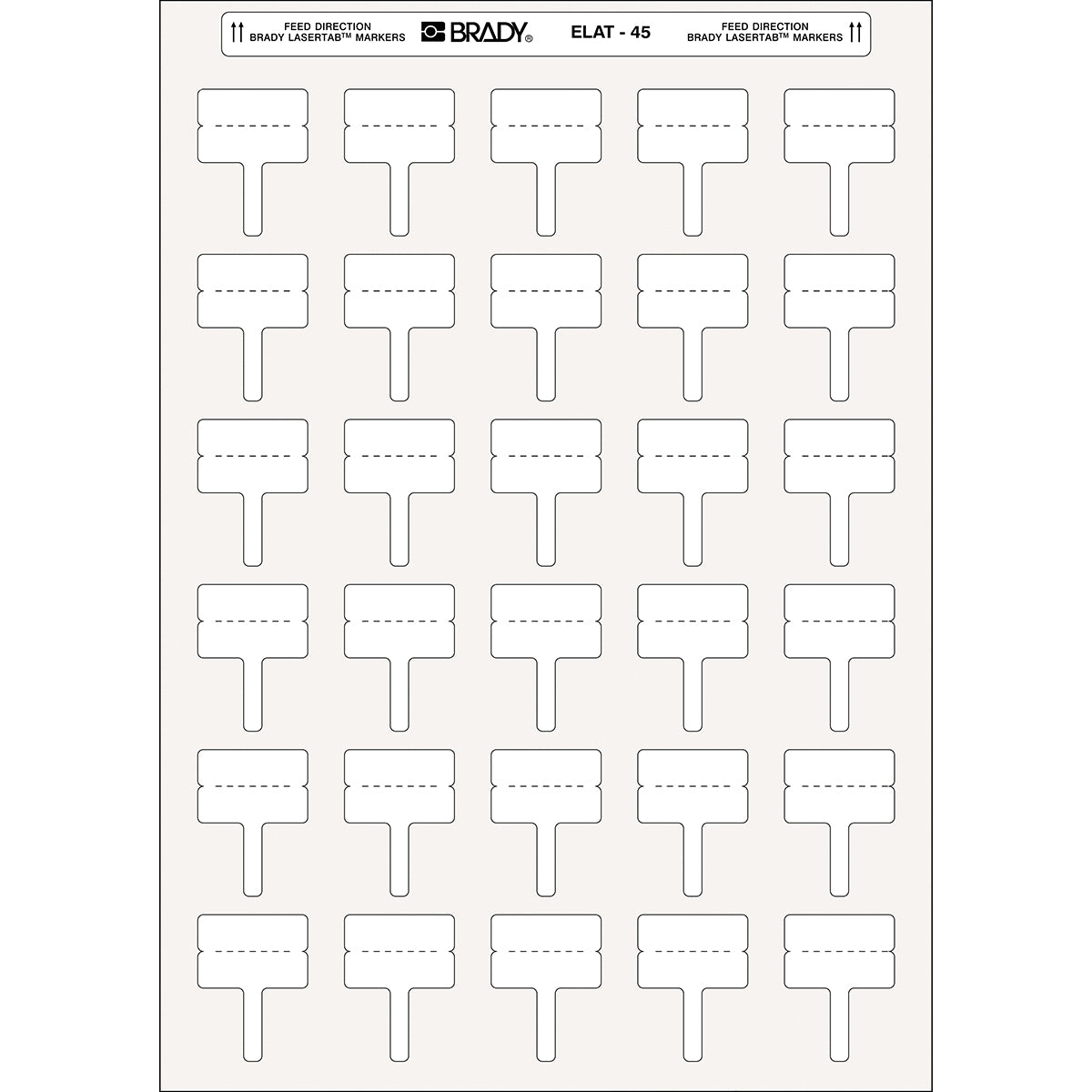 Brady ELAT-45-425 LaserTab Laser Printable Labels 217062
