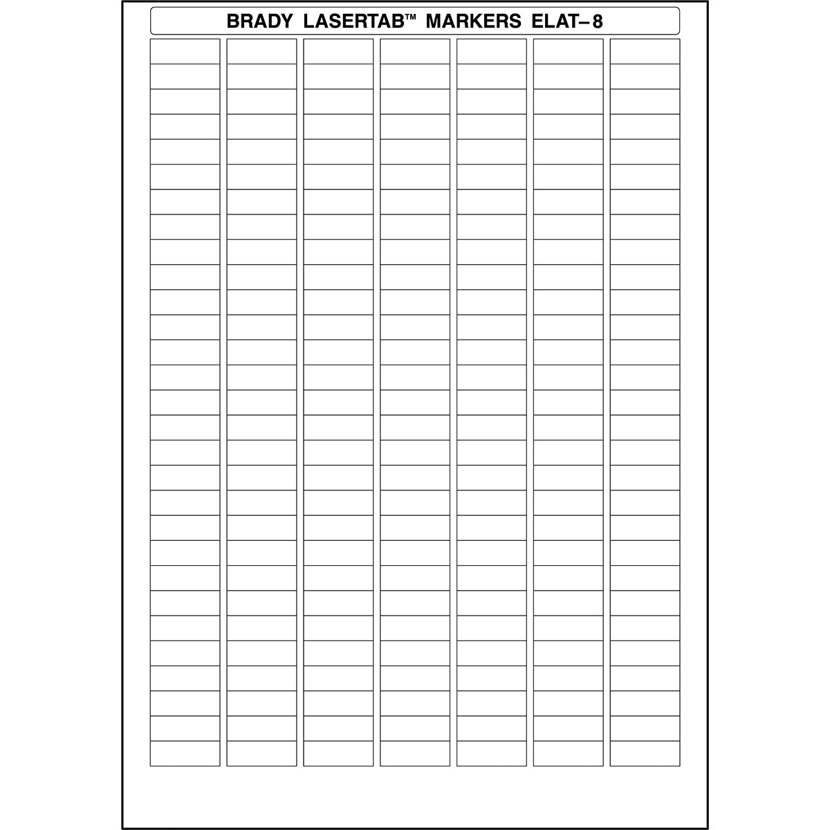 Brady ELAT-8-747W LaserTab Laser Printable Labels 029841