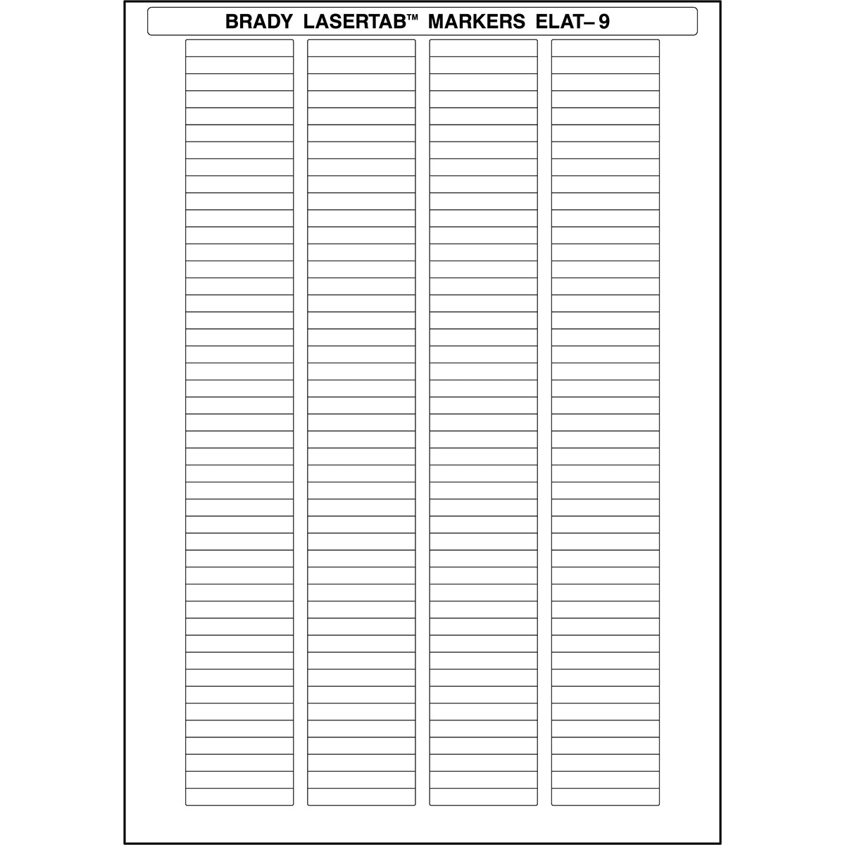 Brady ELAT-9-747W LaserTab Laser Printable Labels 029843