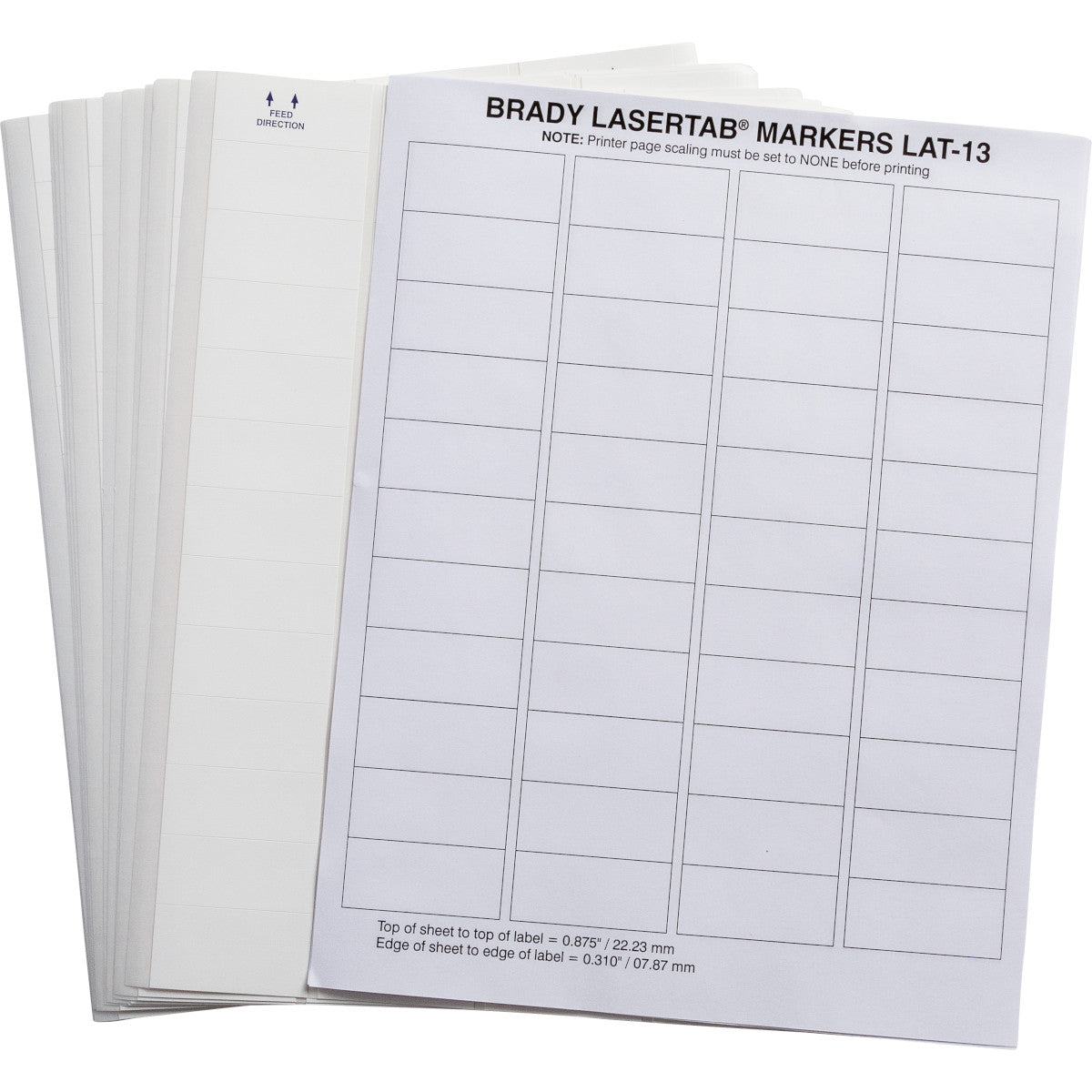 Brady LAT-13-410-2.5 LaserTab Laser Printable Labels 024568