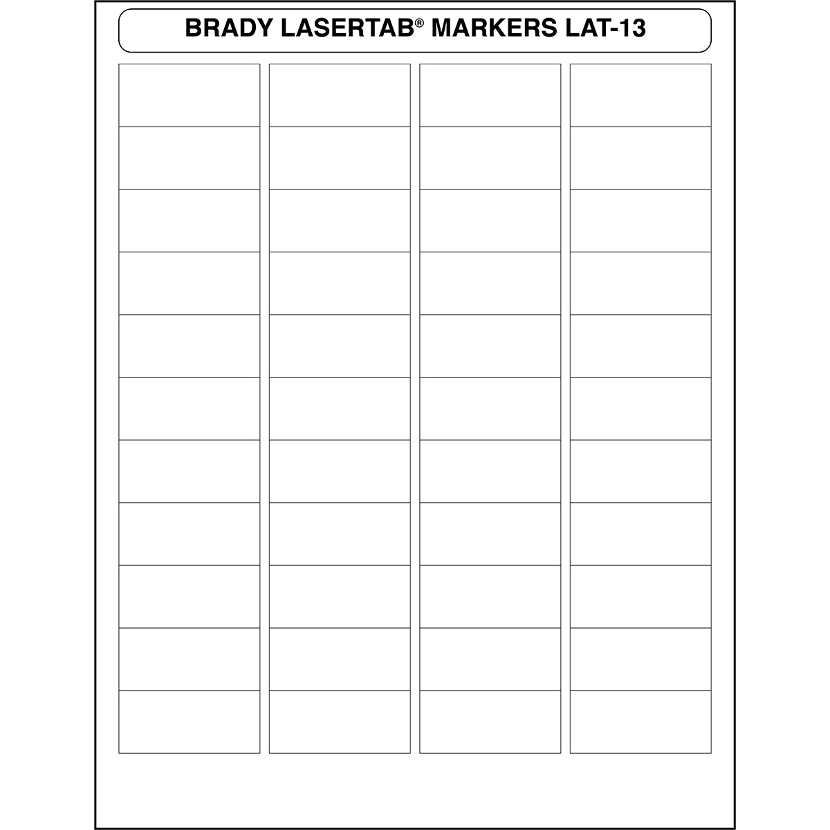 Brady LAT-13-707-2.5 LaserTab Laser Printable Labels 029835