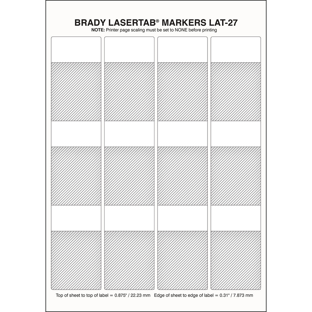 Brady ELAT-27-361-1 LaserTab Laser Printable Labels 014386