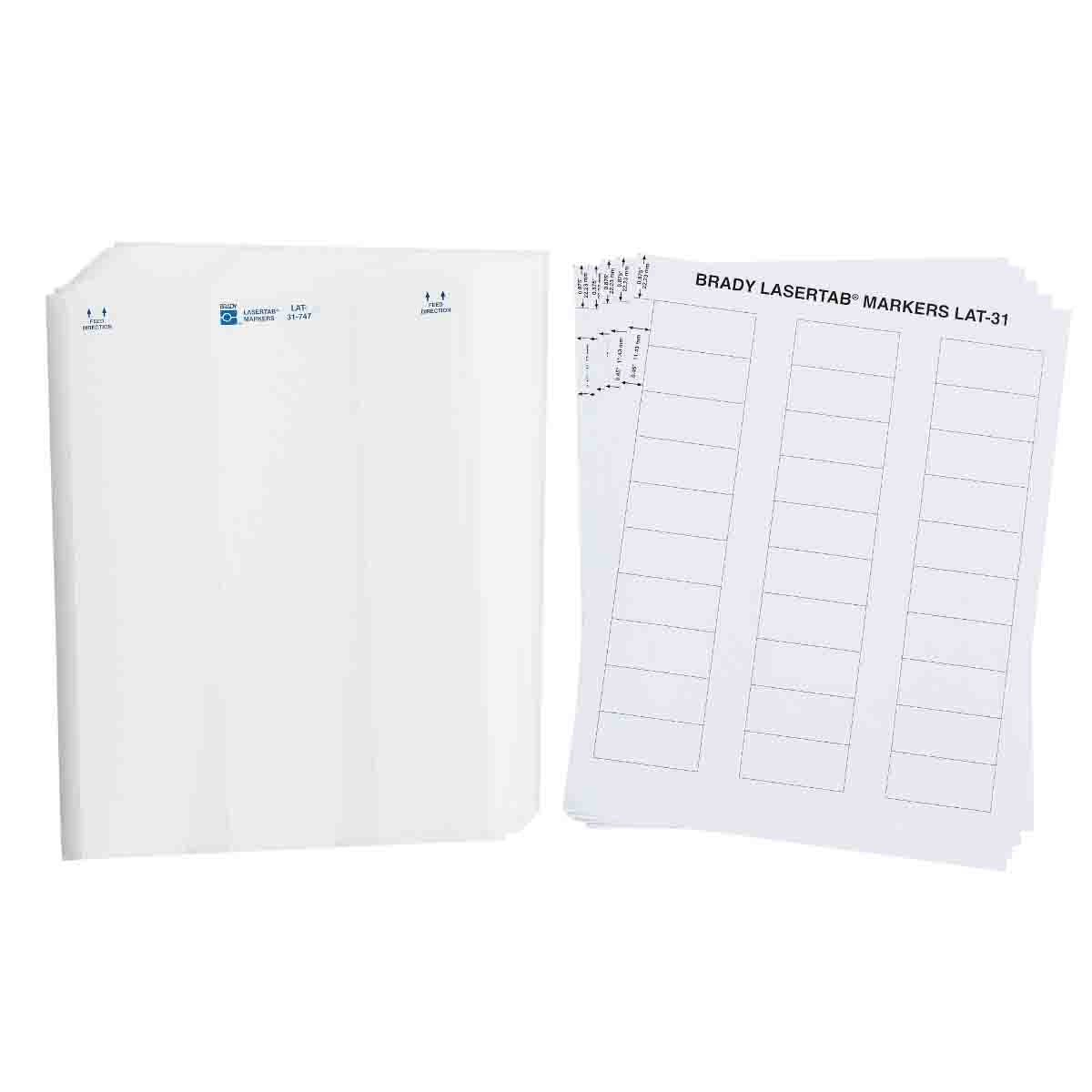 Brady LAT-31-747W-1 LaserTab Laser Printable Labels 029690