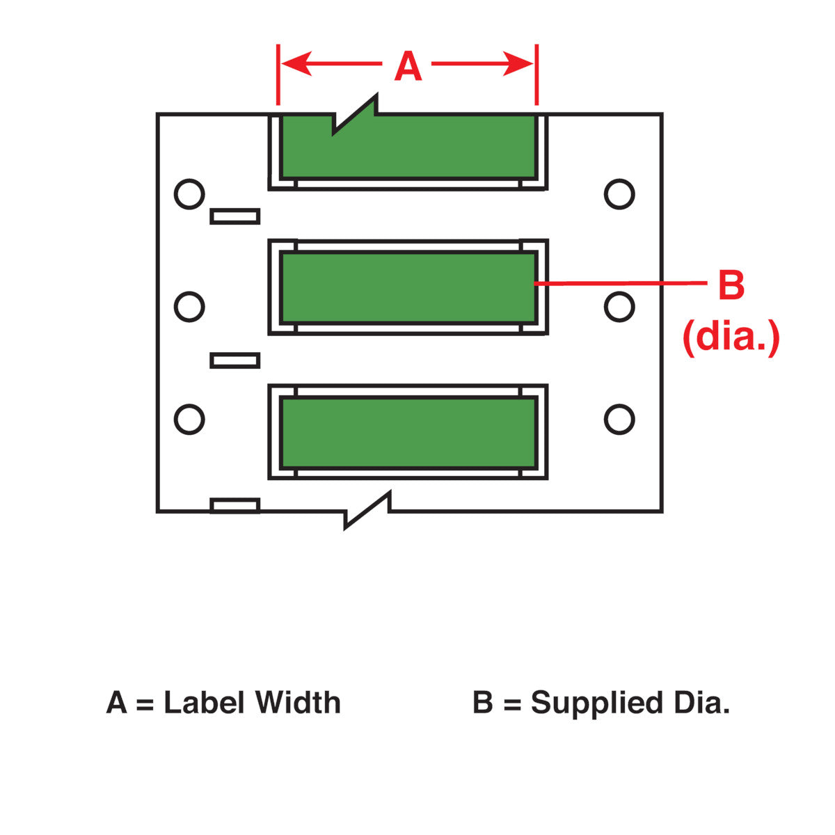Brady M6-187-1-342-GR PermaSleeve® Heat-Shrink Labels for M610, M611, BMP61, M710 (with media adapter) and BMP71 (with media adapter) 173626