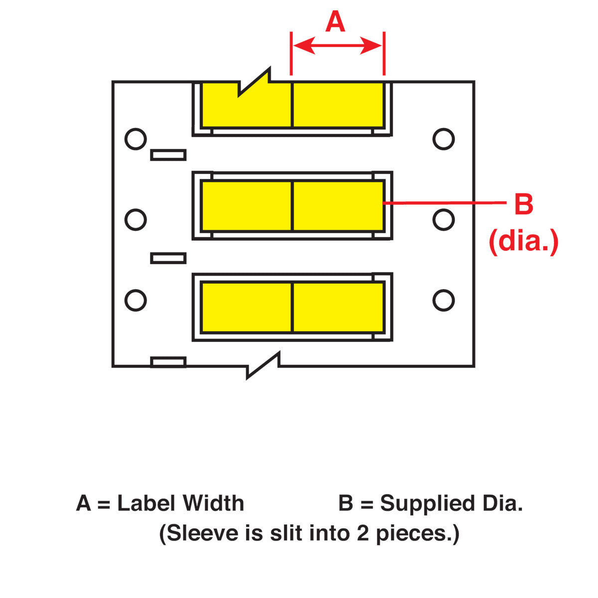 Brady PS-125-2-YL-2 PermaSleeve Wire Marking Sleeves 217055