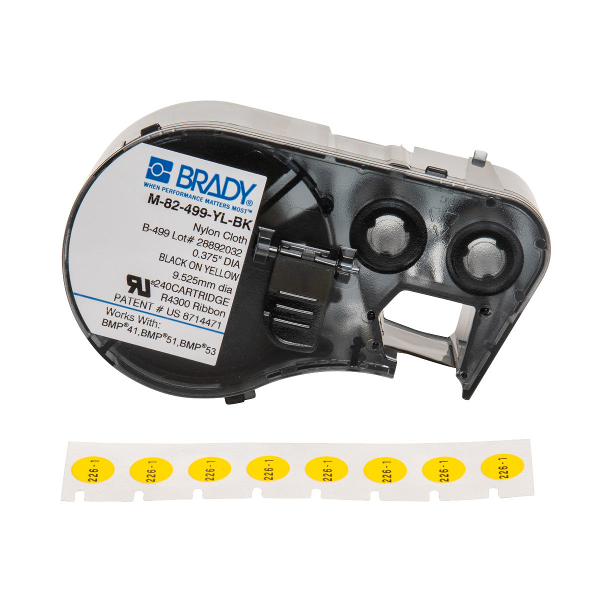 Brady M-82-499-YL-BK Bmp51/53 Labelmaker Labels 143346