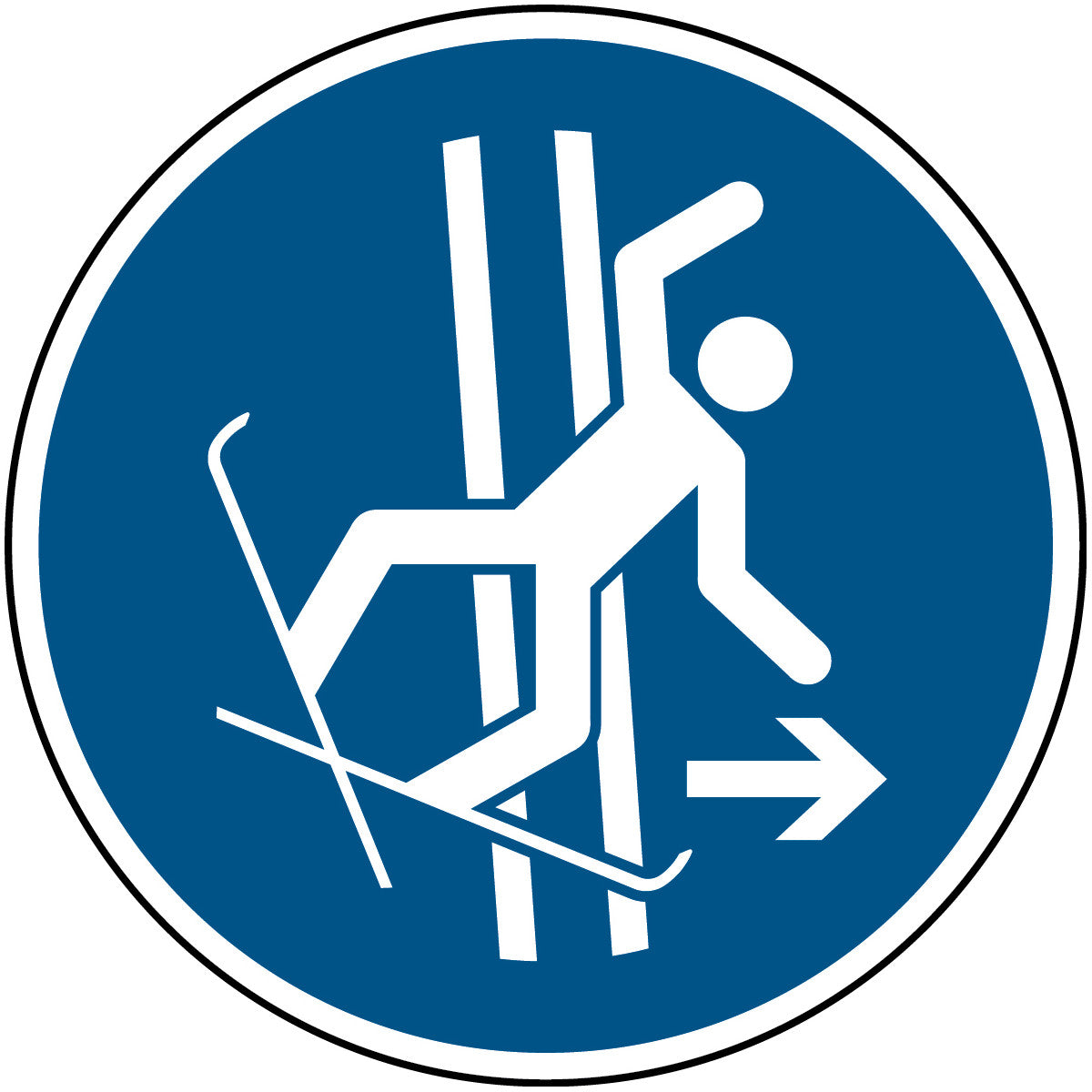 Brady M/M035/Nt-Sa-Dia200/1-B Immediately leave the tow-track in the event of falling - ISO 7010 135445