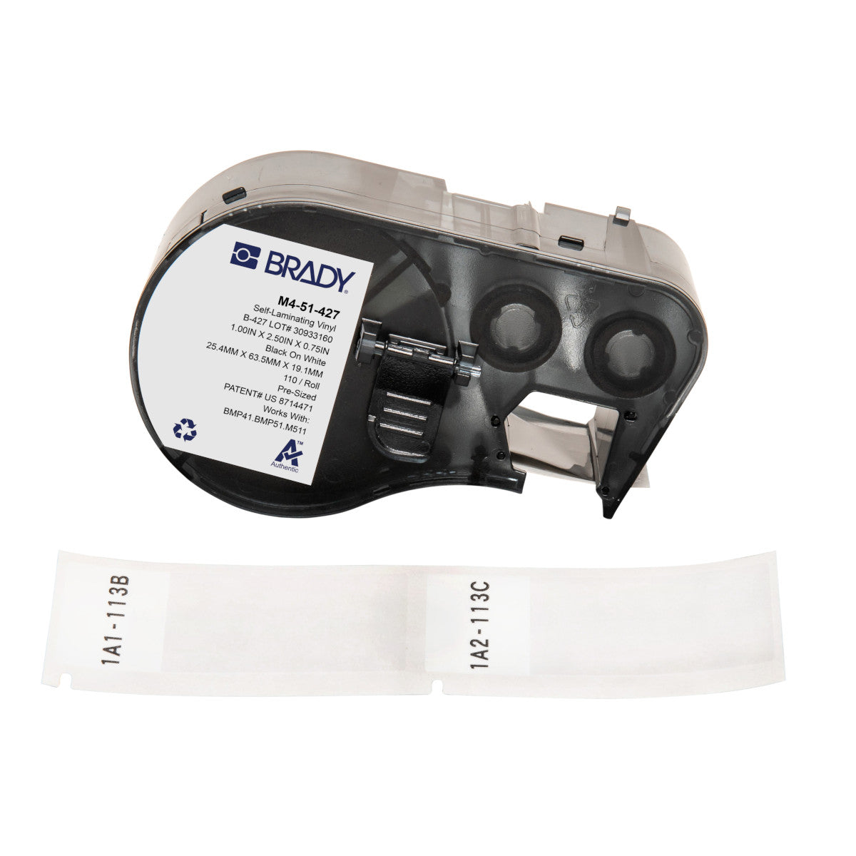Brady M4-51-427 Self-laminating Vinyl Wire and Cable Labels 170749 M410 BMP41 M510 BMP51 BMP53 M511