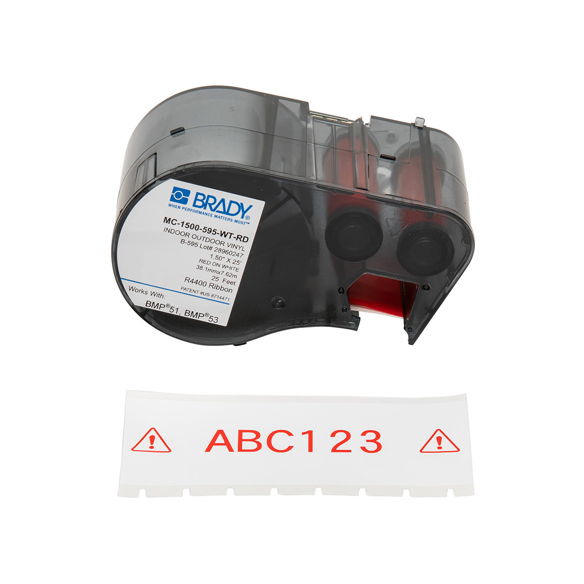 Brady MC-1500-595-WT-RD Bmp51/53 Labelmaker Tape 143382