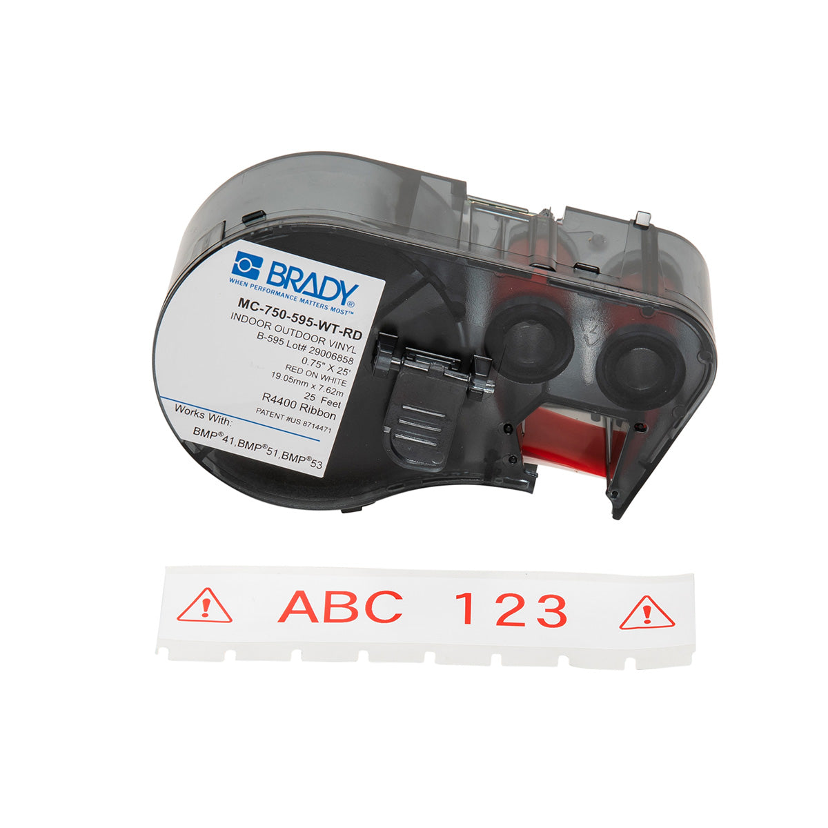 Brady MC-750-595-WT-RD Bmp41/Bmp51/Bmp53 Labelmaker Tape 143380