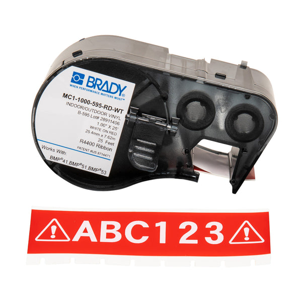 Brady MC1-1000-595-RD-WT Bmp41/Bmp51/Bmp53 Labelmaker Tape 131596