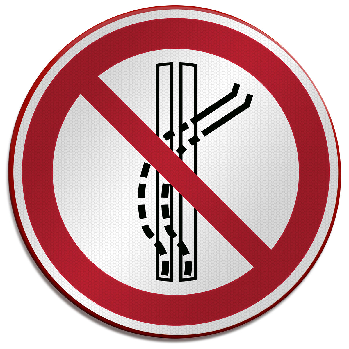 Brady P/P037/NT/RFLBD-DIA400-1 ISO Safety Sign - Do not leave the tow-track 305224