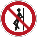 Brady P/P041/Nt/Sav-Dia15-54 ISO Safety Sign - No leaning against 196915