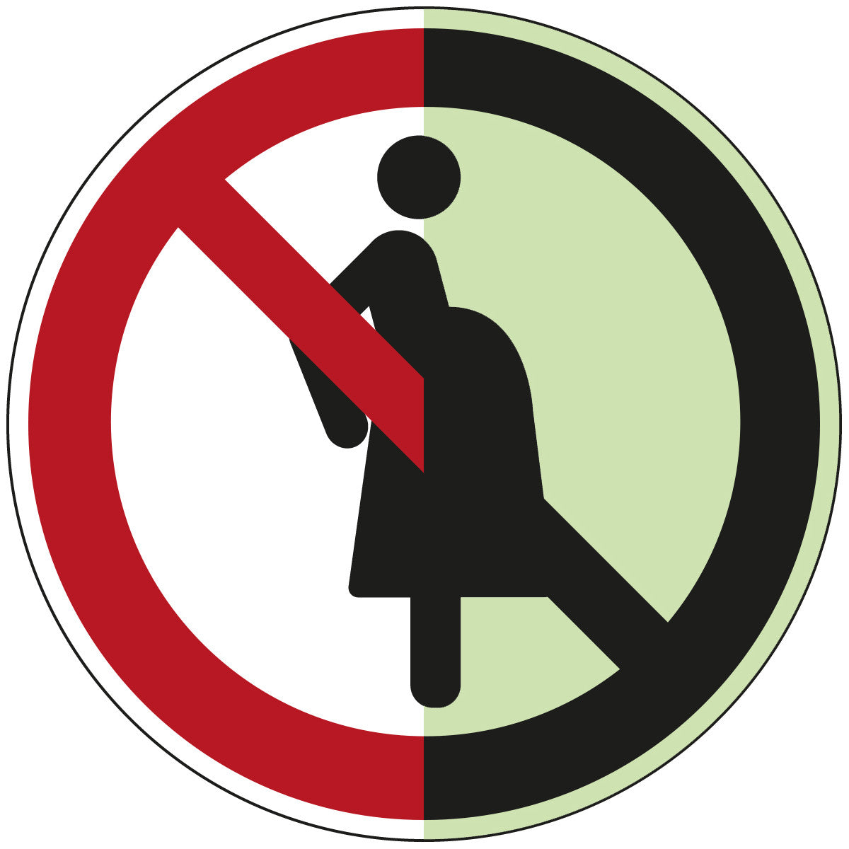 Brady P/P042/Nt/Alu-Pholumc-Dia150-1 ISO Safety Sign - Not for pregnant women 197587