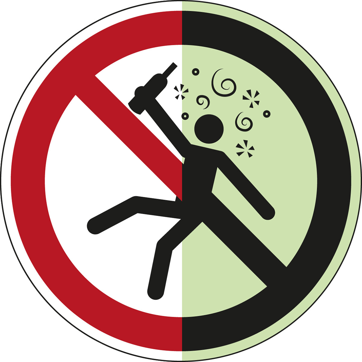 Brady P/P043/Nt/Alu-Pholumc-Dia150-1 ISO Safety Sign - Not for people in the state of intoxication 198191