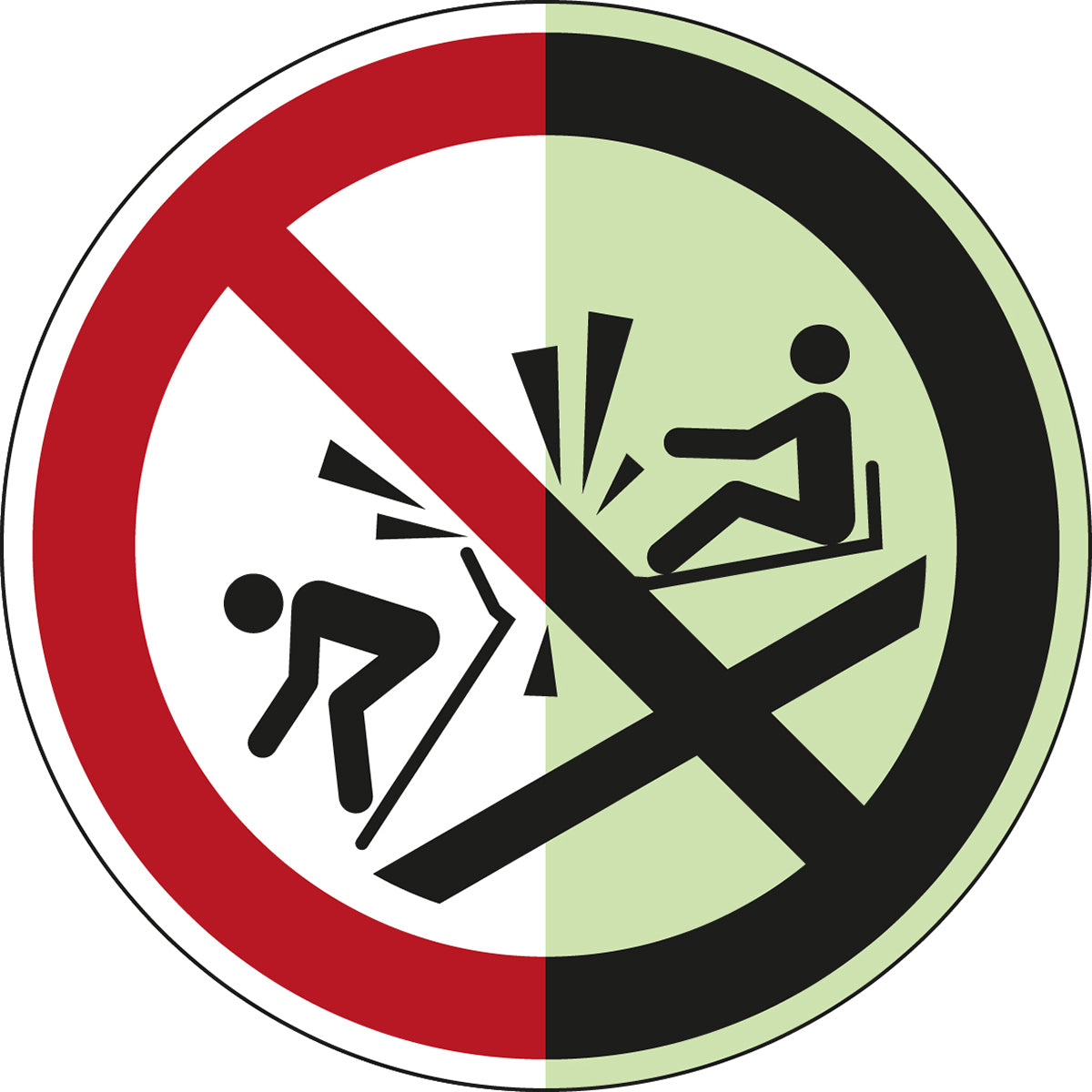 Brady P/P047/Nt/Pe-Pholumb-Dia150-1 ISO Safety Sign - Do not ram into toboggan 198084