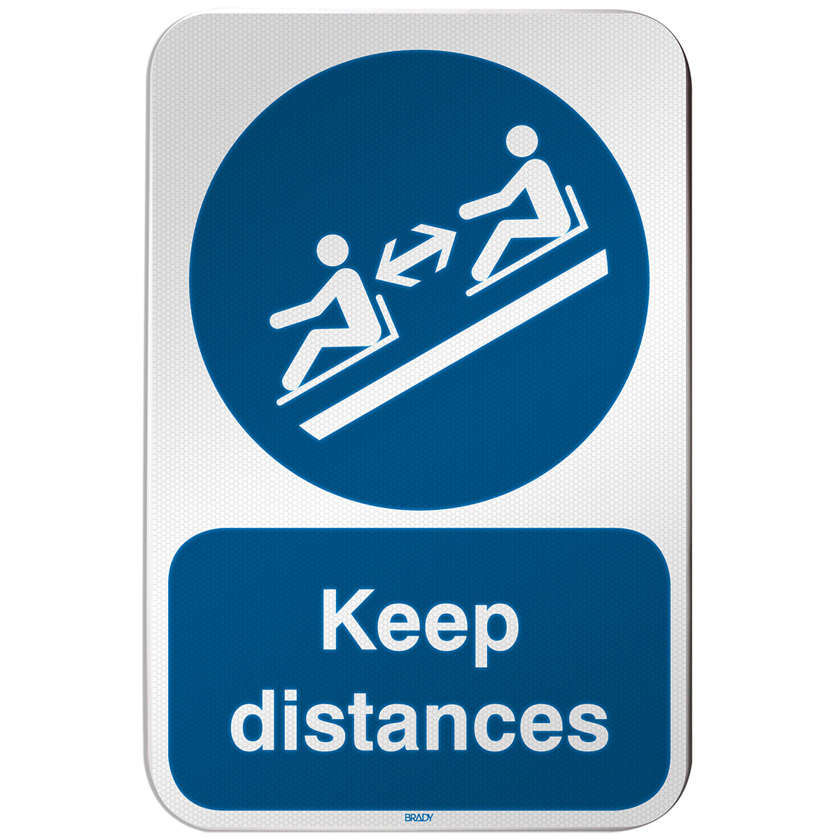 Brady M/M052/EN524/RLFBD-400X600-1 ISO Safety Sign - Keep distances 305947