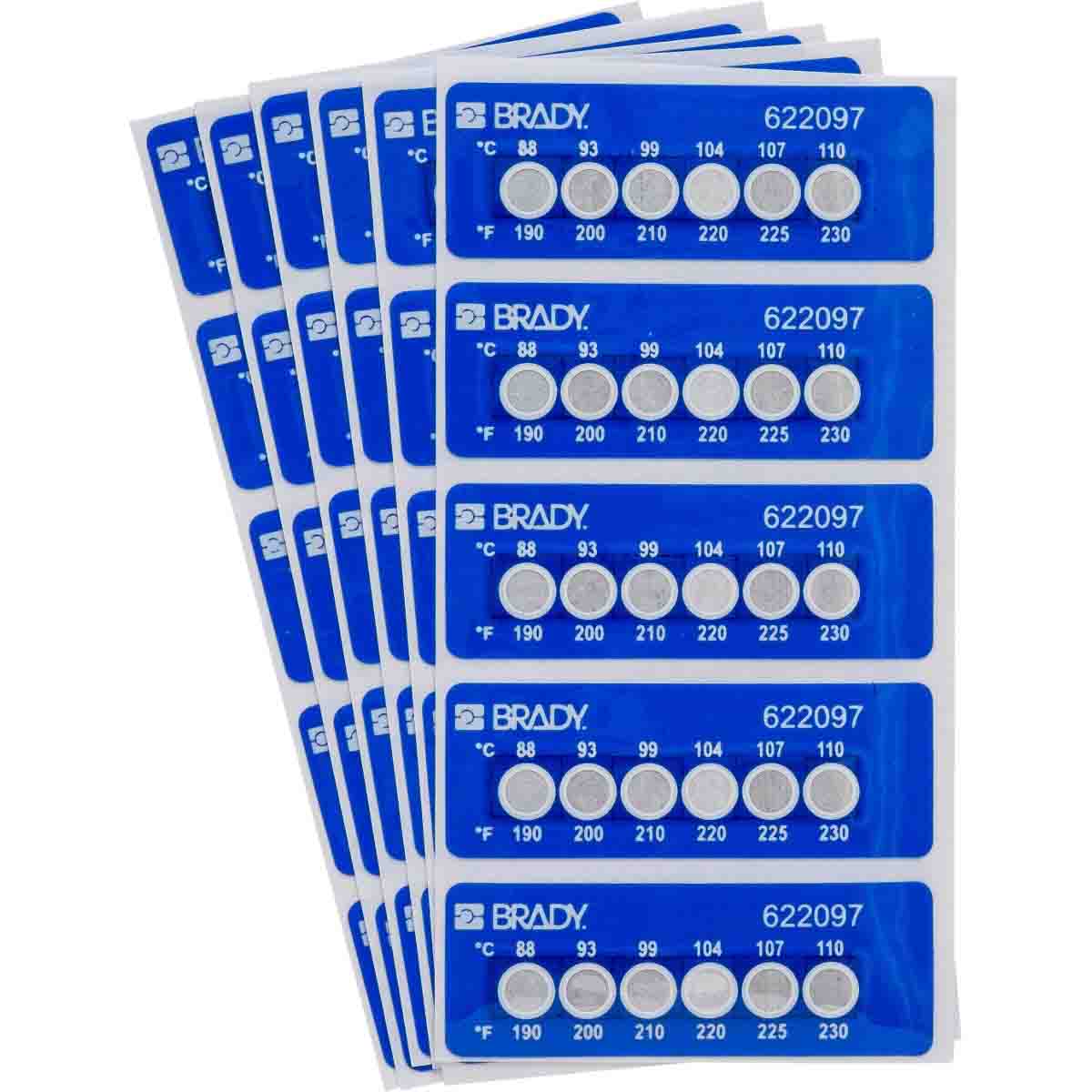 Brady TIL-6-88C/190F Irreversible Temperature Indicating Labels - 6 Level 622097