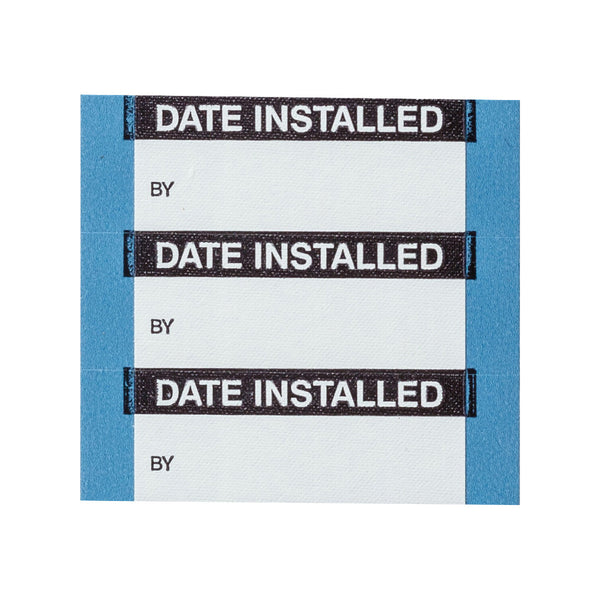 Brady WO-17-PK Write-on Maintenance Labels - Date installed 149352