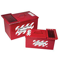 Brady Metal Storage Lock Box,Small,Red Combined Lock Storage / Group Lockout Box 105716