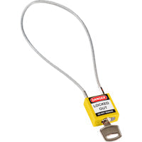 Brady Compact Cable Padlock Yellow 40Cm Kd Safety Padlocks - Compact Cable 146125