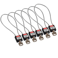 Brady Compact Cable Padlock Black 40Cm Ka/6Pk Safety Padlocks - Compact Cable 195952